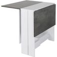 Table pliante béton et blanc - Table Carré 103 cm - Table de bistrot Mange jardin extérieur-0