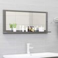 Nouveauté!Miroir Décoratif - Miroir Attrayante salon de salle de bain Gris brillant 90x10,5x37 cm Aggloméré697-0
