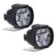 Garosa phare antibrouillard LED 2PCS 6 LED Spot antibrouillard moto phare universel étanche avant lampe frontale 12V-0