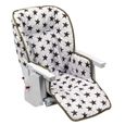 Housse d'assise pour chaise haute bébé enfant gamme Ptit - Ptit Stars Blanc - Monsieur Bébé-0