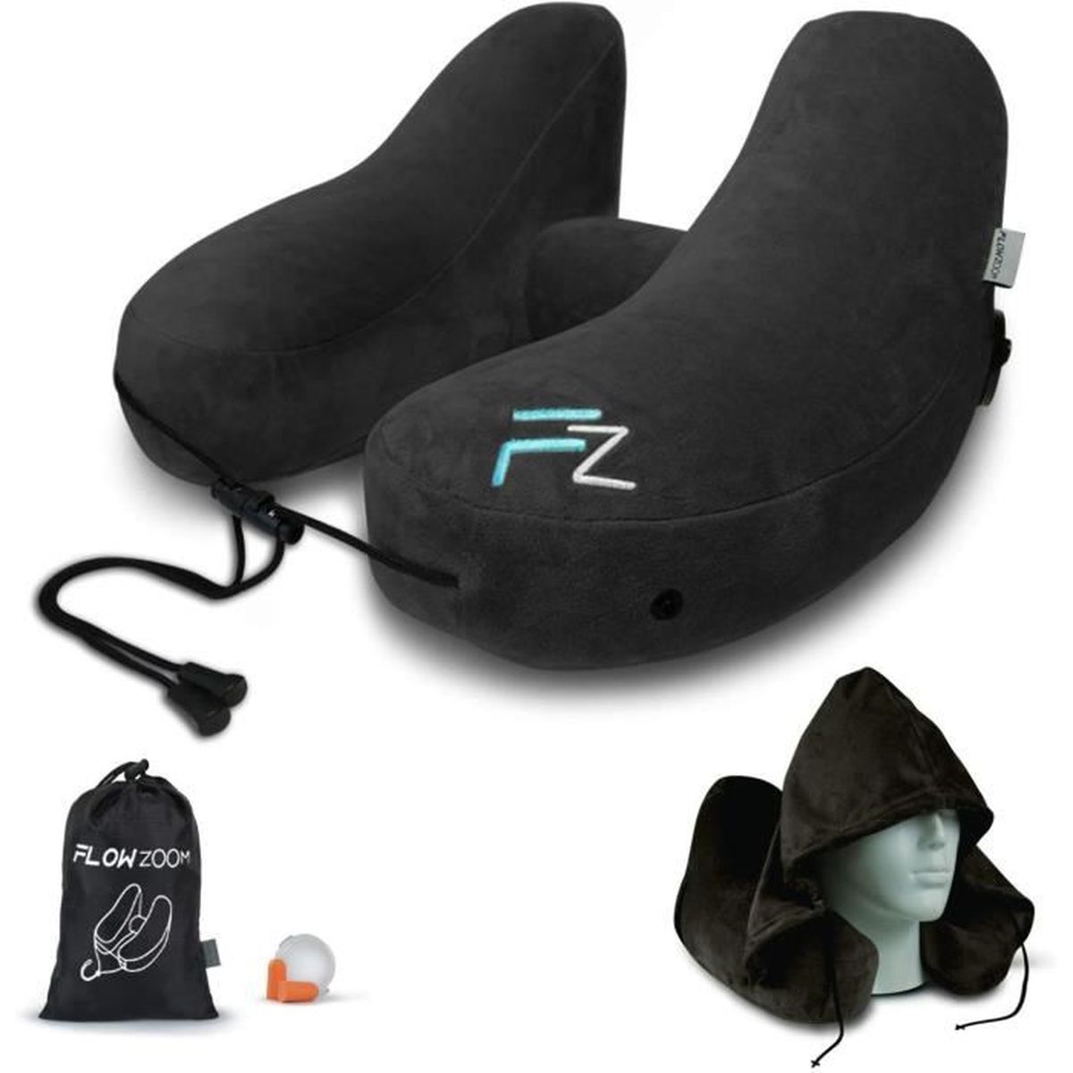 Coussin Gonflable de Voyage FLOWZOOM® Coussin Voiture Oreiller de