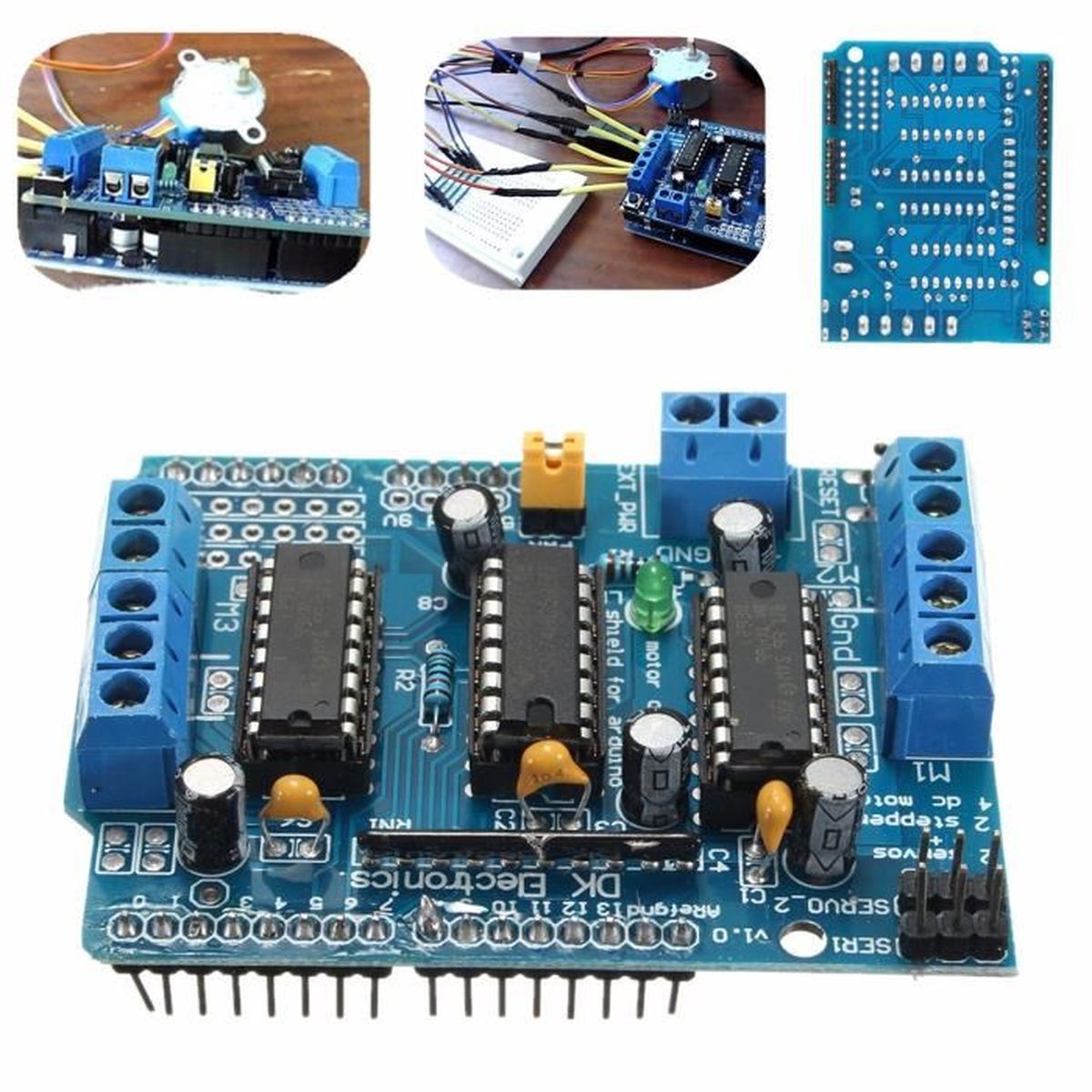 Carte Driver Moteur L293D Create Idea - Module 4 Canaux Pour Arduino | Compatible Mega 2560, UNO, Stepper Motor
