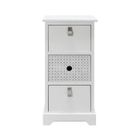 MOBILI REBECCA Rebecca Mobili Table De Chevet 3 Tiroirs Bois MDF Blanc Gris, Moderne Pour Salle de Bain 59.5x30x25 cm