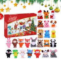 Calendrier de l’Avent animale - Avent en peluche animale de Noël | Calendriers de jouets de compte à rebours de Noël avec 24
