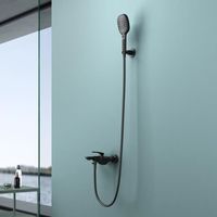 Robinet de baignoire ou de douche noir mat Sogood robinetterie mitigeur avec flexible et douchette