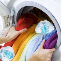 DILWE--6 Pcs Boule à linge pour épilation des peluches machine à laver outil de nettoyage vêtements bleu + blanc--LAT