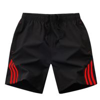 Short homme Pantalon de jogging ajusté avec bande noire effet sport-Rouge