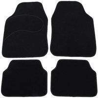 Tapis De Sol Auto Universel WOLTU - 4 Pièces En Caoutchouc Noir - Antidérapant Et Facile à Nettoyer