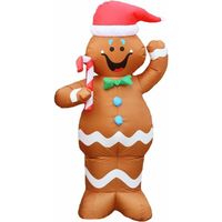 Bonhomme En Pain D'épice Gonflable De Noël 2,5 M - Éclairage LED - Pour Extérieur/intérieur - Décoration Jardin - 3