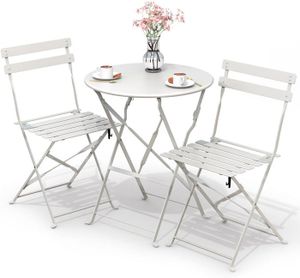 Ensemble table et chaise de jardin Set de Bistro Ensemble de Mobilier d'Extérieur de 