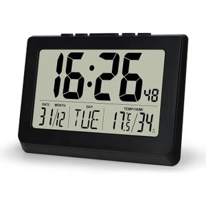 Horloge murale numérique atomique, grand écran Lcd... - Grandado