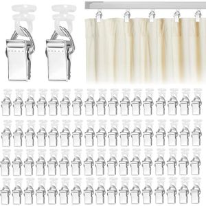 Lot De 55 Pinces à Rideaux Avec Roulettes - Clips Pour Rideaux Enroulables Et Rails