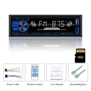 AUTORADIO 820 avec carte 16G - Autoradio MP3 avec lecteur Audio Bluetooth, 1din, récepteur FM, entrée Aux, SD, TF, USB