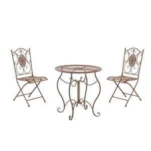 Ensemble table et chaise de jardin Ensemble de jardin Aldeano en fer - CLP - Table et chaises - Marron antique - Extérieur - Jardin