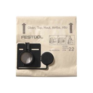 ACCESSOIRE MACHINE Sac filtre pour aspirateur CT22 de 5 pièces - FESTOOL - 452970