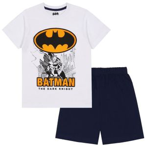 PYJAMA Pyjama à manches courtes Batman pour garçon - Blanc et bleu marine - DC Comics