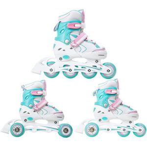 Roller Shoes Adulte Chaussure Roller Fille Kick Roller Skate Shoes Patins A  Roulettes 4 Roues Patins A Roulettes Casual Sneakers,White-EUR34