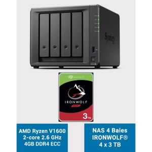 SERVEUR STOCKAGE - NAS  Synology DS923+ 4GB Serveur NAS IRONWOLF 12To (4x3To)