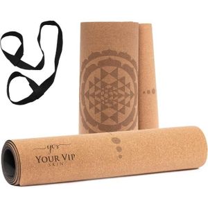 TAPIS DE SOL FITNESS Tapis de Yoga Antidérapant en Liège - YOUR VIP SKIN - 183x61x0,5cm - Écologique et Respirant