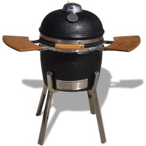 BARBECUE Kamado Barbecue à fumoir Céramique 81 cm