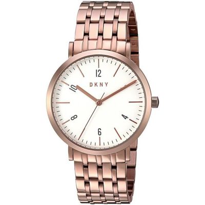 Montre Femme DKNY Minetta - Cadran Argenté, Bracelet Cuir Marron - Modèle NY2613 - Neuf Sans étiquette