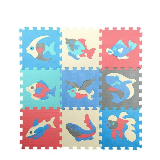 Tapis Rampant Enfant - Créativité Carte du Monde Animal Dessin Animé