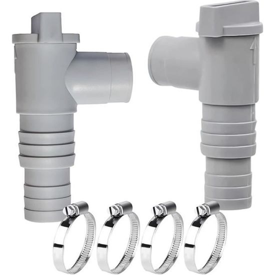 Lot De 2 Vannes D'arrêt Piscine 32 Mm - Avec Colliers De Serrage, Pour Entretien Système Filtration