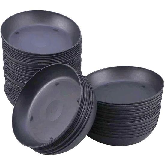 Lot De 20 Soucoupes Pour Pots De Fleurs 31 Cm - Plastique Noir, Intérieur/Extérieur, Protection Contre L'Eau - 3