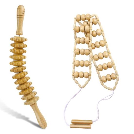 Rouleau De Massage Anti-cellulite 8 Roulettes - Pour Cuisses Et Jambes - Rose, Manche Antidérapante