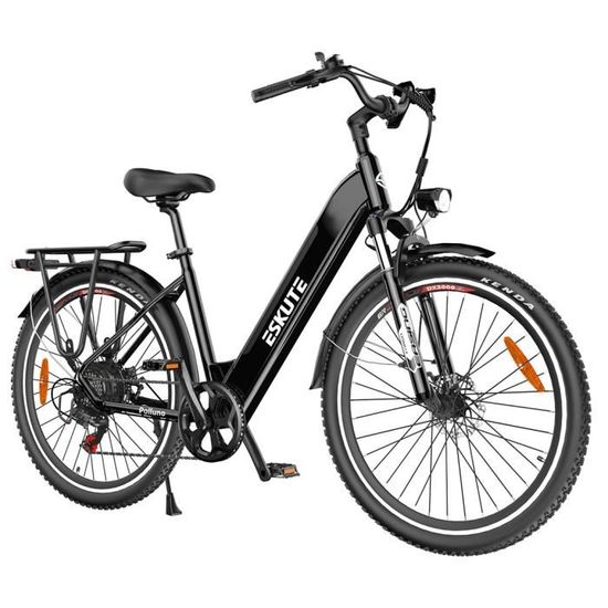 Vélo électrique de ville 26" Shimano 7-Vitesses - BAFANG 250W - Batterie 20Ah - Autonomie 120 km - Noir