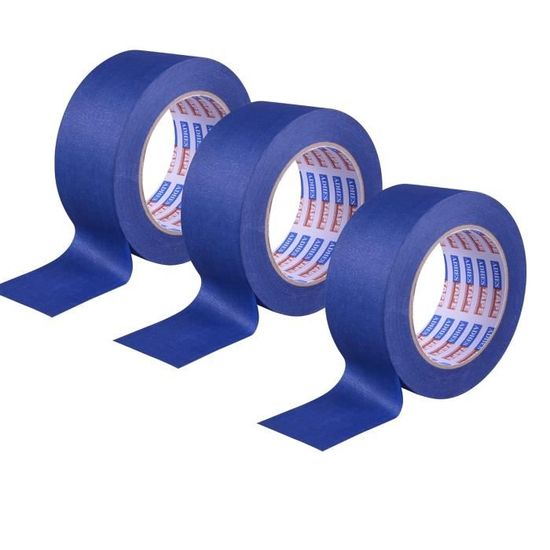 6 Rouleaux De Ruban De Masquage Peinture Bleu 48mm X 55m - Anti-UV, Pour Intérieur/extérieur, Bords Nets