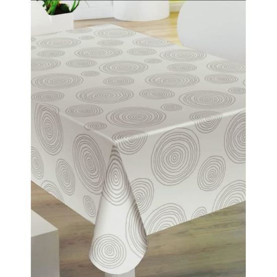 Nappe De Table Toile Cirée PVC Vita Grande Largeur "Savane Blanc Gris Rouge" - Largeur 160cm
