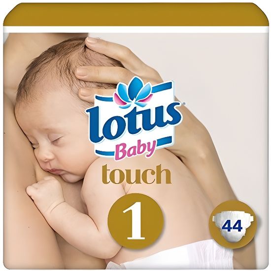 Lot de 2 Couches Taille 1 - x44 couches Lotus Baby Natural Touch   88 couches 2-5 kg/Nouveau-Né 