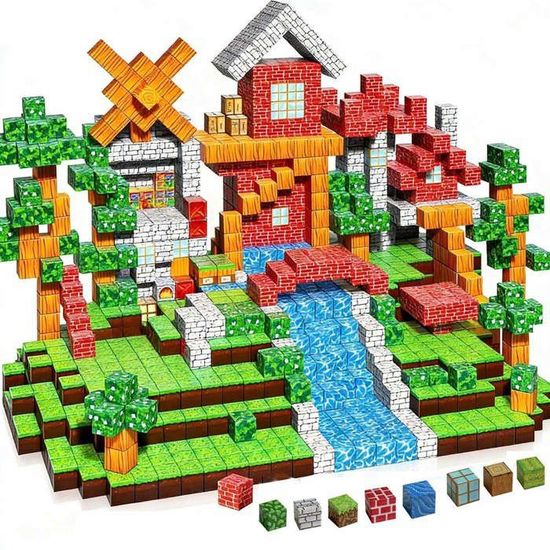 Blocs De Construction Magnétiques 120 Pièces - Avec 2 Voitures - Jouet éducatif Pour Enfants 3 Ans Et Plus - Marque Allemande Magneo - 8