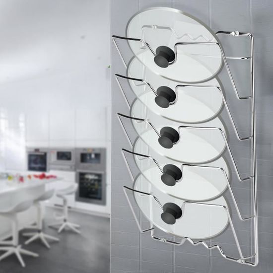 Support Couvercle Casserole Range-couvercles MEETOZ Réglable - Organisateur De Cuisine En Acier Inoxydable Organisation Hack