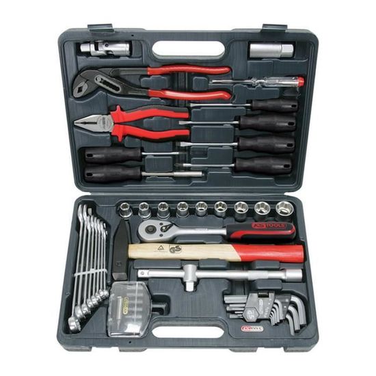 KS Tools Kit d'outils universel 49 pcs Acier chromé 1/4" + 1/2"