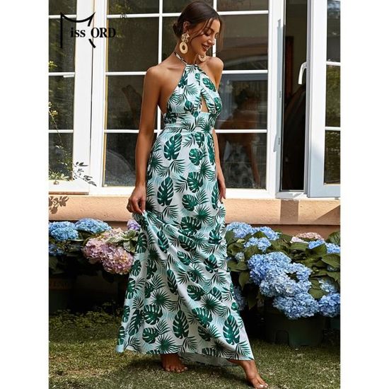 Robe Longue Boho Dos Nu - Sans Bretelles, Fluide, Volants, Idéale Plage Ou Soirée