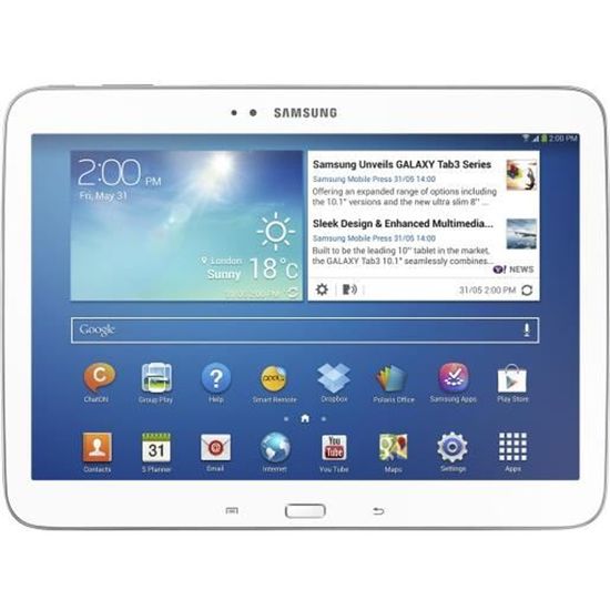 Tablette tactile 10 pouces samsung galaxy tab 3 gt-5210 wifi 2 go ram 16 go disque dur ssd