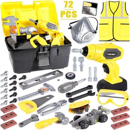 Lot de 32 Outils De Construction Pour Enfants, Sac à Dos Avec Perceuse Lot de 32 Outils De Construction Pour Enfants, Sac à Dos Avec Perceuse