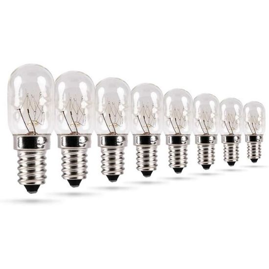 Lot De 2 Ampoules Pour Four - 15W E14, Résiste à 300°C - Pour Four, Grill, Micro-ondes - 75 Lumens, 2600K