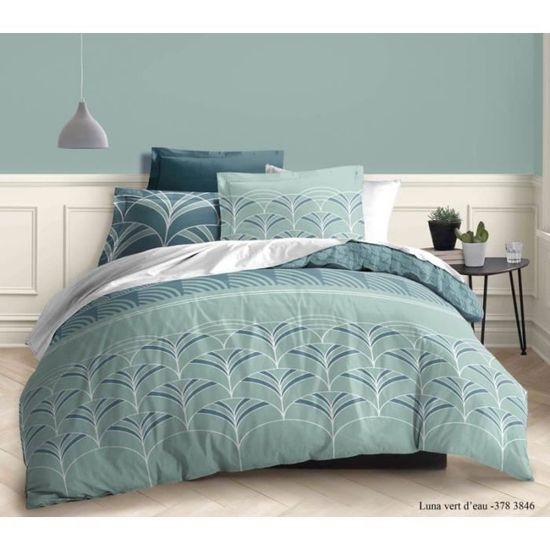 Parure De Draps 4 Pi ces Luna Vert Pour Lit 160 X 200 Cm Grande parure-de-draps-4-pi-ces-luna-vert-pour-lit-160-x-200-cm-grande