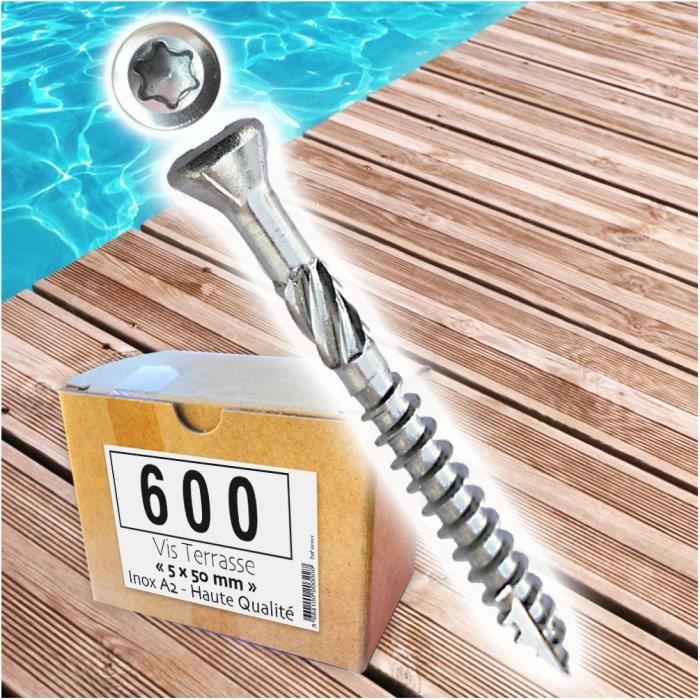 Vis terrasse inox 5 x 60 mm - boîte de 200
