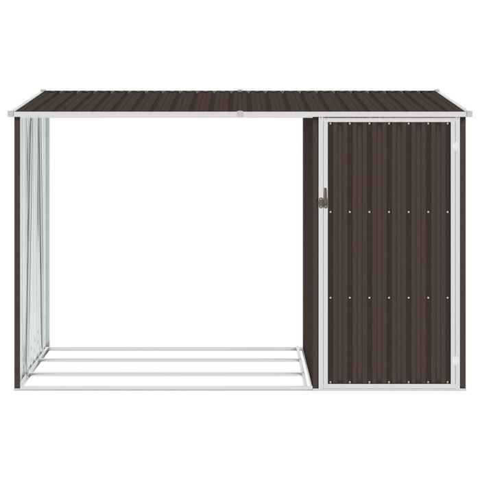 Abri à Bois de Jardin Hangar de Stockage d'Outils Abri de Rangement Remise en Rondins Cabane Extérieur Marron 245x98x159 cm