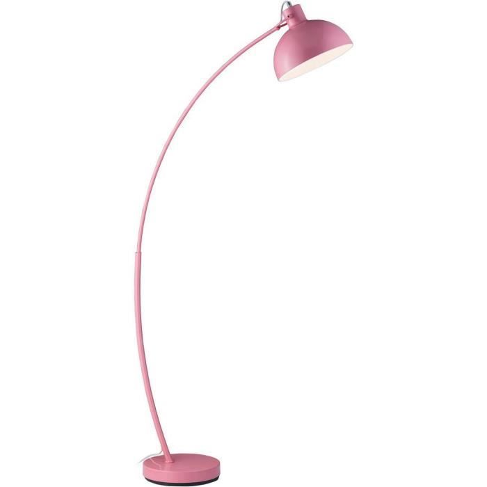 Lampadaire CARMELLA - abat jour Metal pieds Metal - Rose