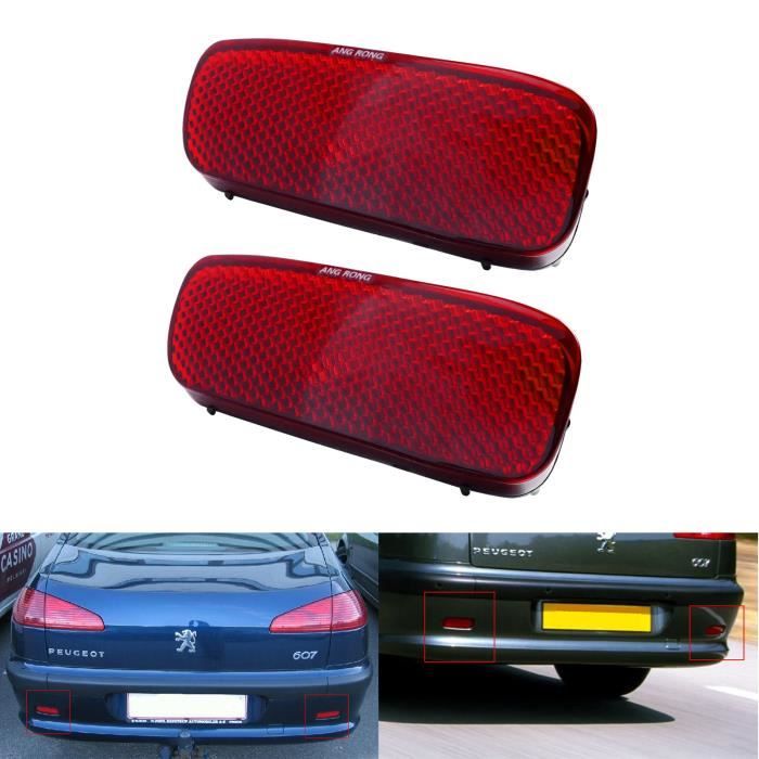 1 Paire Rouge Pare-chocs Arrière Réflecteur pas de lumière Pour Citroen C1 C5 Jumpy Peugeot 107 206SW 607 Expert Fiat Scudo