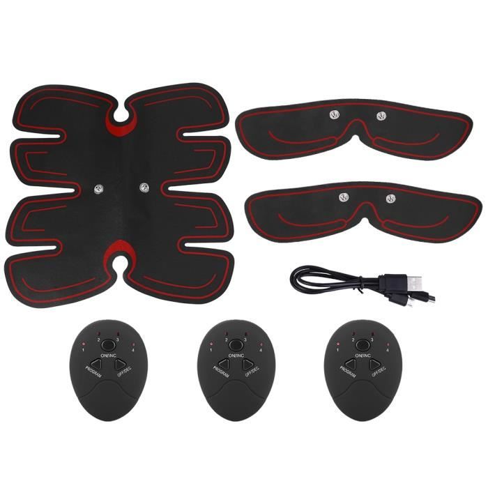 LANQI Rechargeable EMS Ceinture abdominale tonifiante Muscle Toner Pad Body Fitness Abdomen Bras Jambe Formation