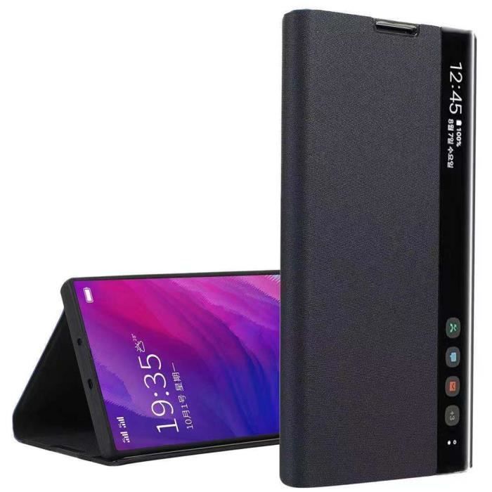Coque pour Samsung Note 10 Lite, Smart View Étui Cuir Housse de Protection avec Fonction Support, avec Protection Écran