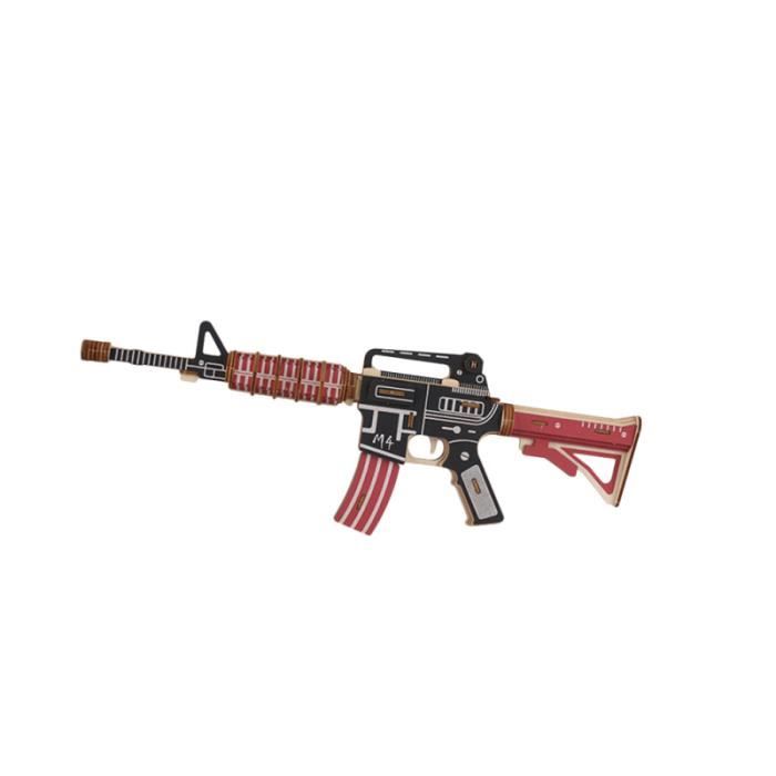 1 Pc 3D Puzzle M4 Forme De Fusil D'assaut En Bois Puzzles Éducatif Jouet À La Main pour les enfants PUZZLE