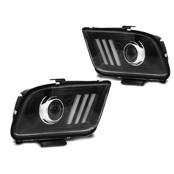 Paire de feux phares led LTI Ford Mustang 04-09 noir
