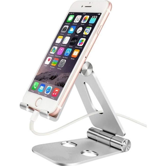 Support Téléphone, Support Tablette, Support Dock pour téléphone Portable, d'autres Smartphones Aluminium - Argent